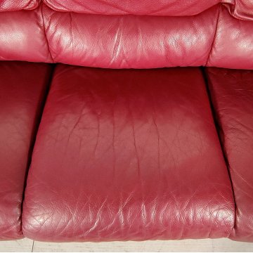 DIVANO PELLE 3 posti BORDEAUX Design Busnelli VINTAGE LEATHER SOFA RED ARMCHAIR