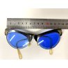 OCCHIALI da SOLE VINTAGE CAT EYE ROKABILLY SWING ACETATO NERO LENTI BLU '40/'50