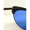 OCCHIALI da SOLE VINTAGE CAT EYE ROKABILLY SWING ACETATO NERO LENTI BLU '40/'50