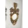 PICCOLA COPPIA SPECCHIERA LAVORATA LEGNO DIPINTO SPECCHIO ROTONDO ORO MIRROR 900