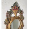 PICCOLA SPECCHIERA LAVORATA LEGNO DIPINTO SPECCHIO ROTONDO ORO MIRROR 900