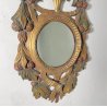 PICCOLA SPECCHIERA LAVORATA LEGNO DIPINTO SPECCHIO ROTONDO ORO MIRROR 900