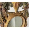 PICCOLA SPECCHIERA LAVORATA LEGNO DIPINTO SPECCHIO ROTONDO ORO MIRROR 900