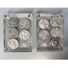 SERIE 10 MEDAGLIE ARGENTO 999 Salvador Dalì 10 COMANDAMENTI N 2578 PLEXIGLASS 76