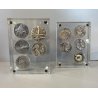 SERIE 10 MEDAGLIE ARGENTO 999 Salvador Dalì 10 COMANDAMENTI N 2578 PLEXIGLASS 76
