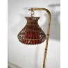 LAMPADA TERRA VINTAGE VIMINI DESIGN MIDCENTURY RATTAN BAMBU 1 LUME ANNI 60 LAMP