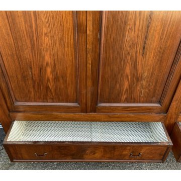ANTICO GRANDE ARMADIO 2 CASSETTI LEGNO NOCE 3 ANTE GUARDAROBA EPOCA MOBILE 1800 