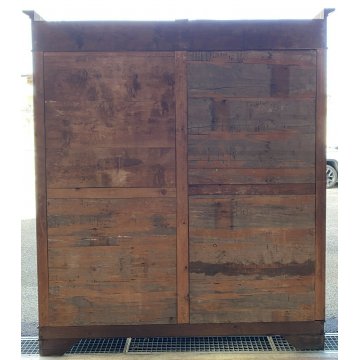 ANTICO GRANDE ARMADIO 2 CASSETTI LEGNO NOCE 3 ANTE GUARDAROBA EPOCA MOBILE 1800 