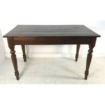 ANTICO TAVOLO IN PIANO ABETE GAMBE ROVERE TORNITE 1800 EPOCA TABLE EPOCA PRANZO