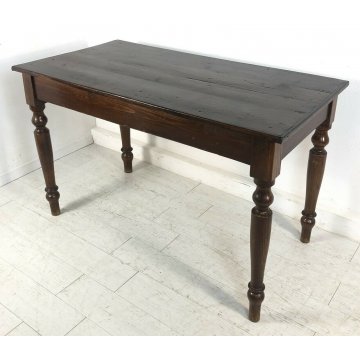 ANTICO TAVOLO IN PIANO ABETE GAMBE ROVERE TORNITE 1800 EPOCA TABLE EPOCA PRANZO