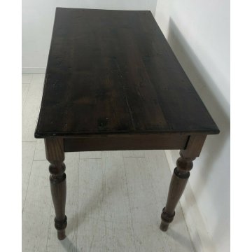 ANTICO TAVOLO IN PIANO ABETE GAMBE ROVERE TORNITE 1800 EPOCA TABLE EPOCA PRANZO