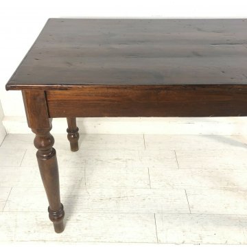 ANTICO TAVOLO IN PIANO ABETE GAMBE ROVERE TORNITE 1800 EPOCA TABLE EPOCA PRANZO