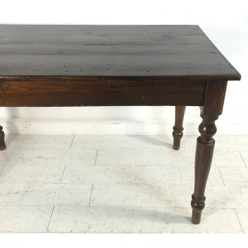 ANTICO TAVOLO IN PIANO ABETE GAMBE ROVERE TORNITE 1800 EPOCA TABLE EPOCA PRANZO