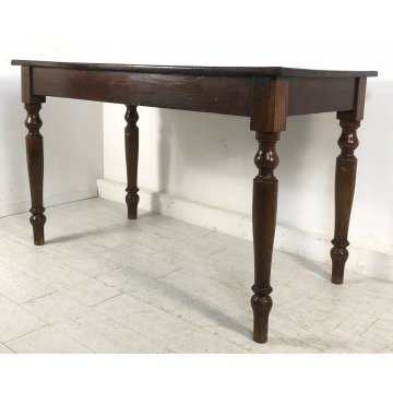 ANTICO TAVOLO IN PIANO ABETE GAMBE ROVERE TORNITE 1800 EPOCA TABLE EPOCA PRANZO