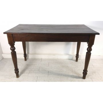 ANTICO TAVOLO IN PIANO ABETE GAMBE ROVERE TORNITE 1800 EPOCA TABLE EPOCA PRANZO