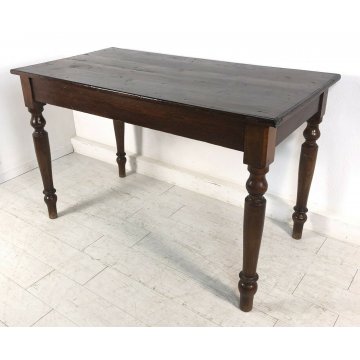 ANTICO TAVOLO IN PIANO ABETE GAMBE ROVERE TORNITE 1800 EPOCA TABLE EPOCA PRANZO