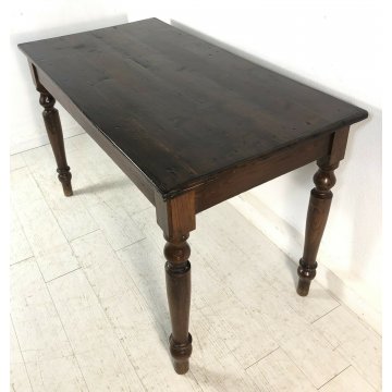 ANTICO TAVOLO IN PIANO ABETE GAMBE ROVERE TORNITE 1800 EPOCA TABLE EPOCA PRANZO