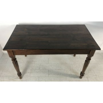 ANTICO TAVOLO IN PIANO ABETE GAMBE ROVERE TORNITE 1800 EPOCA TABLE EPOCA PRANZO