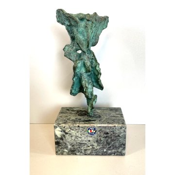 SCULTURA BRONZO TUTTOTONDO "Luigi Broggini" Vittoria Aci MARMO EPOCA '900 H24 cm