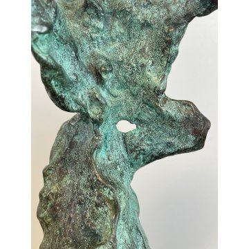 SCULTURA BRONZO TUTTOTONDO "Luigi Broggini" Vittoria Aci MARMO EPOCA '900 H24 cm