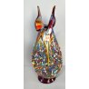 VASO VETRO SOFFIATO MURANO MURRINA SINFONIA IMPERIO ROSSI MILLEFIORI COLORATO