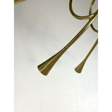 LAMPADARIO SOFFITTO HANGING LAMP 10 LUMI OTTONE Angelo Lelli MODERNISTA '50