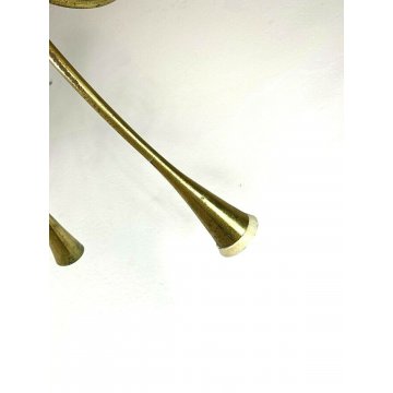 LAMPADARIO SOFFITTO HANGING LAMP 10 LUMI OTTONE Angelo Lelli MODERNISTA '50
