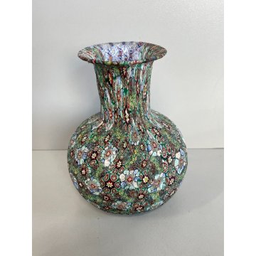 ANTICO VASO SOFFIATO VETRO MURANO MURRINA SCOPERTA EPOCA 1800 CHIOGGIA MURANO 