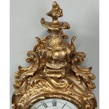 ANTICO OROLOGIO TAVOLO CAMINO DORATO epoca '900 Parigina BAROCCA OLD DESK CLOCK