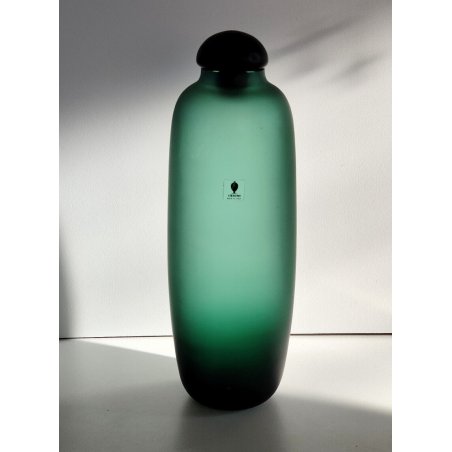 Venini BOTTIGLIA VASO VETRO Serie Velati 1980 ITALIA Murano VINTAGE BOTTLE tappo