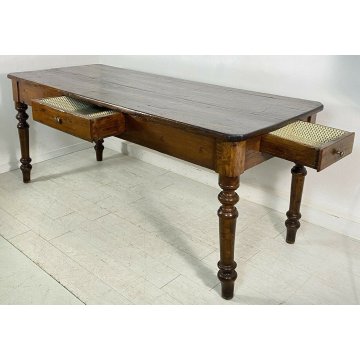 ANTICO GRANDE TAVOLO 1800 ABETE MASSELLO GAMBA TORNITA PRANZO RIUNIONI OLD CENA