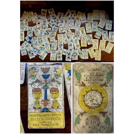 ANTICO MAZZO n° 78 CARTE Fabbrica di Carte Tarocchi DUCATO GIOVANNI TORINO '800