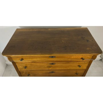 ANTICO COMÒ CAPPUCCINO CARLO X LEGNO NOCE 4 CASSETTI 1800 MOBILE EPOCA 