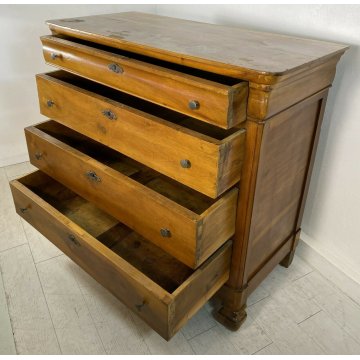 ANTICO COMÒ CAPPUCCINO CARLO X LEGNO NOCE 4 CASSETTI 1800 MOBILE EPOCA 