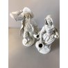 COPPIA FIGURE PORCELLANA BIANCA Ginori Doccia Capodimonte "Vecchi Mestieri" XX