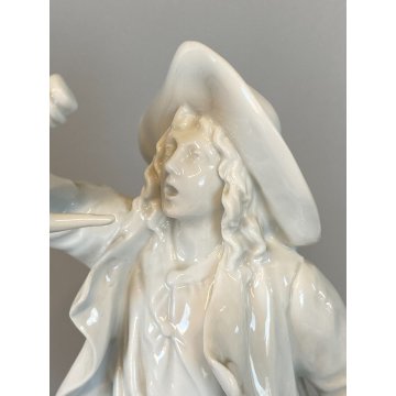 COPPIA FIGURE PORCELLANA BIANCA Ginori Doccia Capodimonte "Vecchi Mestieri" XX