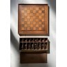 SET SCACCHI BRONZO Russo Franco TRIBALI SCULTOREI 15/25 SCACCHIERA LEGNO '72