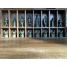 SET SCACCHI BRONZO Russo Franco TRIBALI SCULTOREI 15/25 SCACCHIERA LEGNO '72