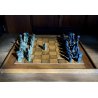 SET SCACCHI BRONZO Russo Franco TRIBALI SCULTOREI 15/25 SCACCHIERA LEGNO '72