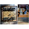 SET SCACCHI BRONZO Russo Franco TRIBALI SCULTOREI 15/25 SCACCHIERA LEGNO '72