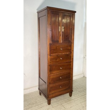 ANTICO MOBILE CREDENZA SECRETAIRE 5 CASSETTI 2 ANTE DISPENSA ETNICO PRIMI 1900