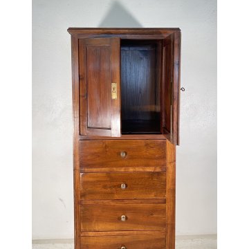 ANTICO MOBILE CREDENZA SECRETAIRE 5 CASSETTI 2 ANTE DISPENSA ETNICO PRIMI 1900