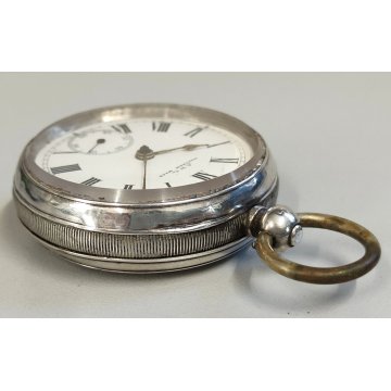 ANTICO OROLOGIO TASCA A.W.Co. Waltham Mass ARGENTO OLD SILVER POCKET WATCH + BOX