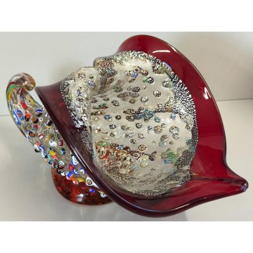 CORNUCOPIA Millefiori VETRO Murano DESIGN Imperio Rossi SOFFIATO Vaso MURRINA