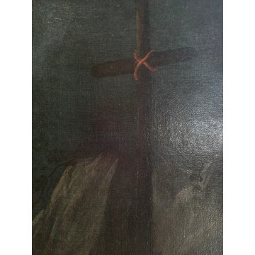 ANTICO DIPINTO OLIO TELA RITRATTO Santa Maria Maddalena PENITENTE RELIGIOSO '700