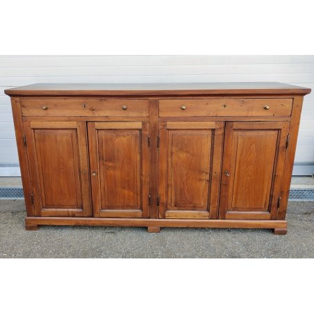 GRANDE ANTICA CREDENZA legno noce EPOCA 1800 madia 4 ANTE 2 CASSETTI SIDEBOARD