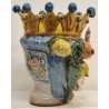 GRANDE VASO Testa Moro DONNA CERAMICA Caltagirone DIPINTO G. Romano SICILIA h 34