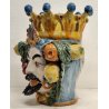 GRANDE VASO Testa Moro UOMO CERAMICA Caltagirone DIPINTO G. Romano SICILIA h 34