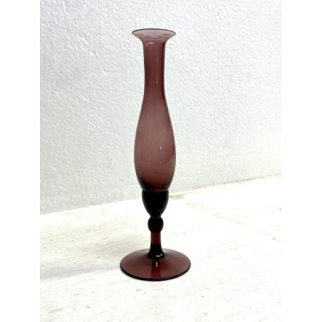 PICCOLO ALTO VASO VETRO Murano Vittorio Zecchin COLOR AMETISTA Art Decò 19,5cm/h