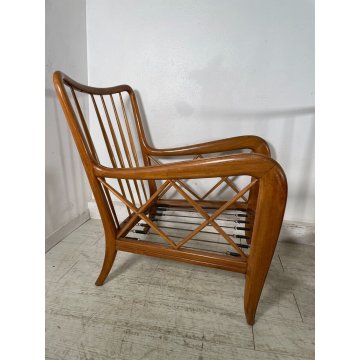 COPPIA POLTRONA PAOLO BUFFA ANNI 40 LEGNO DESIGN VINTAGE ARMCHAIR